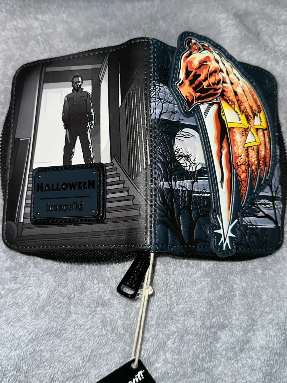 Halloween Michael Myers Loungefly Zip Wallet - Black & Orange